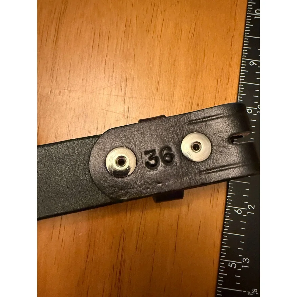 Brenneman's Leather Goods Mens Black Leather Belt Strap Made in USA 36 595